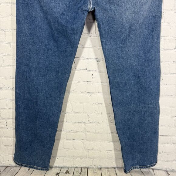 Levis 505 Jeans Men Size 40X32 Denim Medium Washed Blue Straight Leg Western - Picture 4 of 15